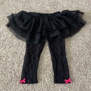 Baby Starters baby girl black lace leggings & tutu combo size 9 months